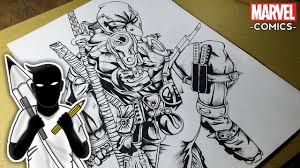 Marvel drawings cool drawings pencil drawings deadpool drawings character drawing comic character character design deadpool tattoo wolverine tattoo. Drawing Deadpool Marvel Comics Youtube