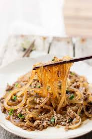 Harusame noodles are often combined with other ingredients to make fresh spring rolls that are not fried. Mabo Harusame Recipe Food Fanatic