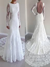 New backless trumpet/mermaid scoop neck lace court train appliques lace long sleeve wedding dresses. Backless Trumpet Wedding Dress Off 71 Buy