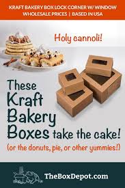 Kraft Bakery Box Lock Corner With Window One Piece Bakery Box Bakery Baking Packaging