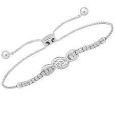 14k Diamond Solid White Gold 2 Stone Forever Us Tennis Bolo Adj 9 Bracelet 1 Ct Car Tennis Bracelet Diamond Bracelets Gold Diamond Stylish Bracelet