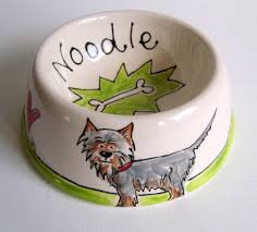 Personalised Hand Painted Ceramic Dog Bowl Small Custom Dog Bowls Dog Bowls Ceramic Dog Bowl