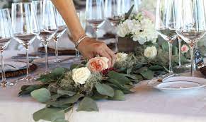 Sunflower garland silk flowers wedding arch backdrop table runner artificial. How To Make A Greenery Table Runner With Mini Flower Bouquets