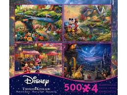 Thomas kinkade disney puzzles your favorite disney movies come to life with these puzzles. Disney Thomas Kinkade 4 In 1 500 Piece Jigsaw Puzzle Multi Pack
