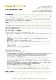 Volunteer Firefighter Resume Samples Qwikresume