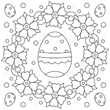 Christmas wreaths come in lots of wonderful colours and designs, and you can have fun choosing the colours for the wreath. Easter Wreath Coloring Page Black And White Vector Illustration Royalty Free Cliparts Vectors And Stock Illustration Image 125603970