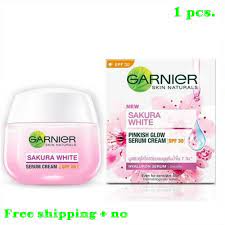 Garnier sakura white pinkish glow whitening serum cream spf30 7ml x 6 sachets. 50ml Garnier Sakura White Pinkish Radiance Day Cream Serum Spf 21 Pa Moisture For Sale Online Ebay