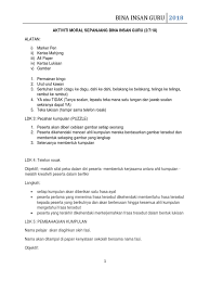 Pentingnya menerima, mendengar dan memahami sesuatu arahan sebelum bertindak. Aktiviti Moral Sepanjang Bina Insan Guru