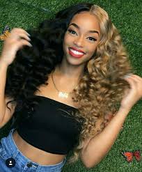 Half Black And Blonde Wig Colodo Women S Wig Hair Long Curly Cosplay Wigs Half Blonde And Dark Brown Halloween Costume Wig Hair Styles Hair Color For Black Hair Hair