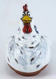 Keramik Dekoration Statue Fur Garten Und Haus Huhn Handgefertigt Von C Midene Gkr4 Decor Snow Globes Statue