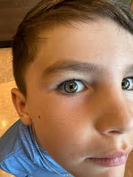 What color would you say? All three of my boys have eyes- haha, but no clue  what to say when asked about color. Blue hazel? Mine are blue with a touch  of