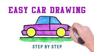 Now draw the front and rear arches as two smooth and even semicircles. How To Draw A Simple Car Easy Step By Step For Kids Youtube