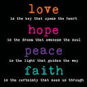 Love, Hope, Faith & Peace Are Key To True Happiness - Cary Yoga ...