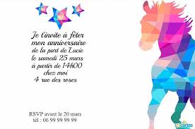 Cheval Au Couleurs De Diamants Invitations Cheval A Imprimer 1 Carte Invitation Anniversaire Carte Invitation Anniversaire Gratuite Invitation Anniversaire