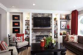 They feature a gas or electric fireplace, table and chairs, microwave, refrigerator and coffee maker. Contemporary Family Room Remodel Living Room Remodel Living Room With Fireplace