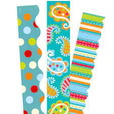 Topsy Turquoise Borders 3 Pack Bulletin Board Borders Art Classroom Classroom Decorations