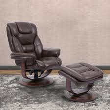 Inspired by an iconic design duo, our amala reclining swivel chair and ottoman deliver all the comfort, quality and sophistication their predecessors do, but at an extraordinary value. Monarch Robust Leather Reclining Swivel Chair Sofas And Sectionals