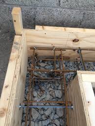 Steel Rebar 8mm Threaded Bar Detail Before Pouring Concrete Strip Foundation Note 8mm Washers To Preve Framing Construction House Foundation Concrete Stairs