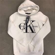 Ck Erkek Sifir Yaka Kapsonlu Sweatshirt Beyaz Kapsonlular Erkek Sweatshirt