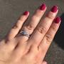 8 carat diamond ring on hand from boards.weddingbee.com
