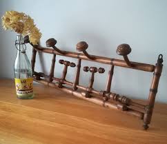 Porte Manteaux Bistrot Vintage Mural En Bois Style Bambou 8 Etsy Wicker Wood Rattan