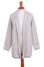 Off White And Grey Alpaca Blend Relaxed Fit Cardigan Sweater Dove Down