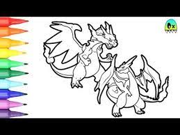 Mega evolution charizard coloring page. Pokemon Coloring Pages Mega Charizard Evolution Coloring Book Fun Youtube