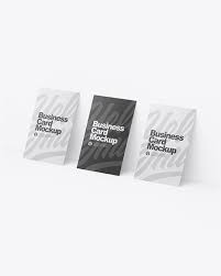 Download Three Paper Business Cards Mockup In Stationery Mockups On Yellow Images Object Mockups PSD Mockup Templates