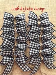 Black And White Buffalo Plaid Ribbon Pin On Christmas Decorative Bows