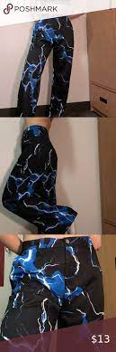 Blue Lightning Bolt Baggy Pants Blue Lightning Baggy Pant Pants