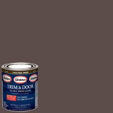 Choosing a new color for your home's front door can be overwhelming whether you're going for a fresh coat of neutral or taking the plunge with a tape a few swatches (ours came from a midcentury paint palette) to your door. Glidden Trim And Door 1 Qt Traditional Brown Gloss Interior Exterior Oil Paint Gl 306 04 The Home Depot