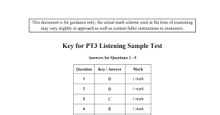 2both tests are conducted individually. Pt3 Listening Sample Test Key Pdf Google Drive