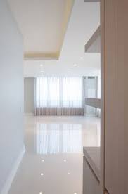 Contemporary Condo Great Room Deb Reinhart Interior Design Group Sleek Modern Minimal White Concrete Fl With Images House Flooring Home Interior Design House Interior