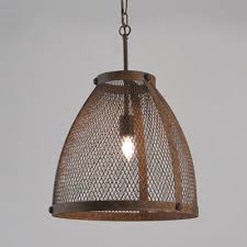 Rust Metal Mesh Pendant Light 1 Light Industrial Metal Ceiling Light For Restaurant Bar Beautifulhalo Com