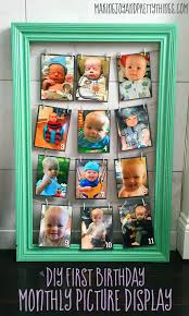Easy Baby Boy 1st Birthday Decoration Ideas For Boy Birthday Diy Monthly Photo Display 1st Birthday Pictures Birthday Picture Displays Birthday Diy