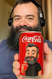 分享看看 咒語： A can of "Coca-Cola" with the iconic logo and design, but instead  of pinching it in his hand, Marvel's Freddy Krueger is holding up one claw 