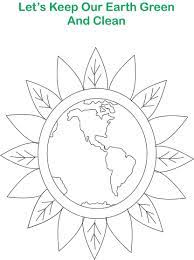 Color the flag's background blue and the letters yellow. Green Earth Printable Coloring Page For Kids