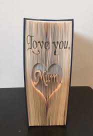 Love You Mum In A Heart Combi Book Folding Pattern Craftsy Book Folding Patterns Book Art Book Folding