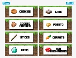 One of my family's favorite free minecraft resources is the skrafy homeschool minecraft server! Free Printable Minecraft Birthday Bookmarks Pepper Minecraft Food Label Printables Png Image Transparent Png Free Download On Seekpng