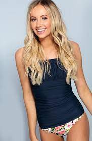 Ruched Square Tankini Top Navy Final Sale Tankini Swimsuits For Women Tankini Top Tankini