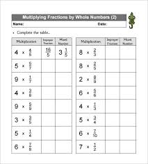 Multiplying fractions & numbers e.g. 10 Multiplying Fractions Worksheet Templates Pdf Free Premium Templates