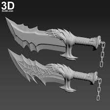 god of war kratos blade chaos sword knife 3d printable model print file stl do3d god of war 3d printable models chaos