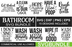 Bathroom Bundle Graphic By Svgbundle Net Creative Fabrica In 2020 Computer Decal Svg Quotes Print Templates