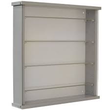 Wall mounted tall display cabinet with 8 glass shelves. Wood Wall Display Cabinet With 4 Adjustable Glass Shelves Grey Watson S On The Web Furniture Storage And Homewares
