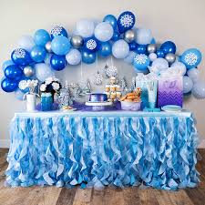 Amazon Com Bluekate Blue Tutu Table Skirt 9ft With Double Layer Organza Willows For Ocean Under The Sea Decorations 1st Baby Boy Birthday Decor Elephant Baby Shower Decor Gender Reveal Or Bridal Shower