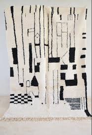 Black And White Moroccan Rug Moroccan Rug Berber Carpet Genuine Wool Rug Handmade Rug Etsy Berber Carpet Living Room Carpet Beni Ourain Rugs