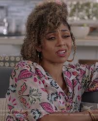 WornOnTV: Patience's white floral shirt