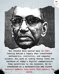 Celebrating Raj Chandra Bose: The genius who wove math and statistics into  brilliance. #MathLegend #math #rajchandrabose #genious #legend  #indianlegend #kolkata #story #lifestory #byolacademy #stem #statistics  #internet #satelite #digital #usa