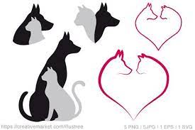 Cat And Dog Vector Set Cat Doodle Digital Clip Art Set Dog Vector