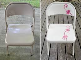 Pretty Paint Detailing Make Your Folding Chairs Fancy Enough For Holiday Dinners Folding Chair Makeover Metal Folding Chairs Folding Chair